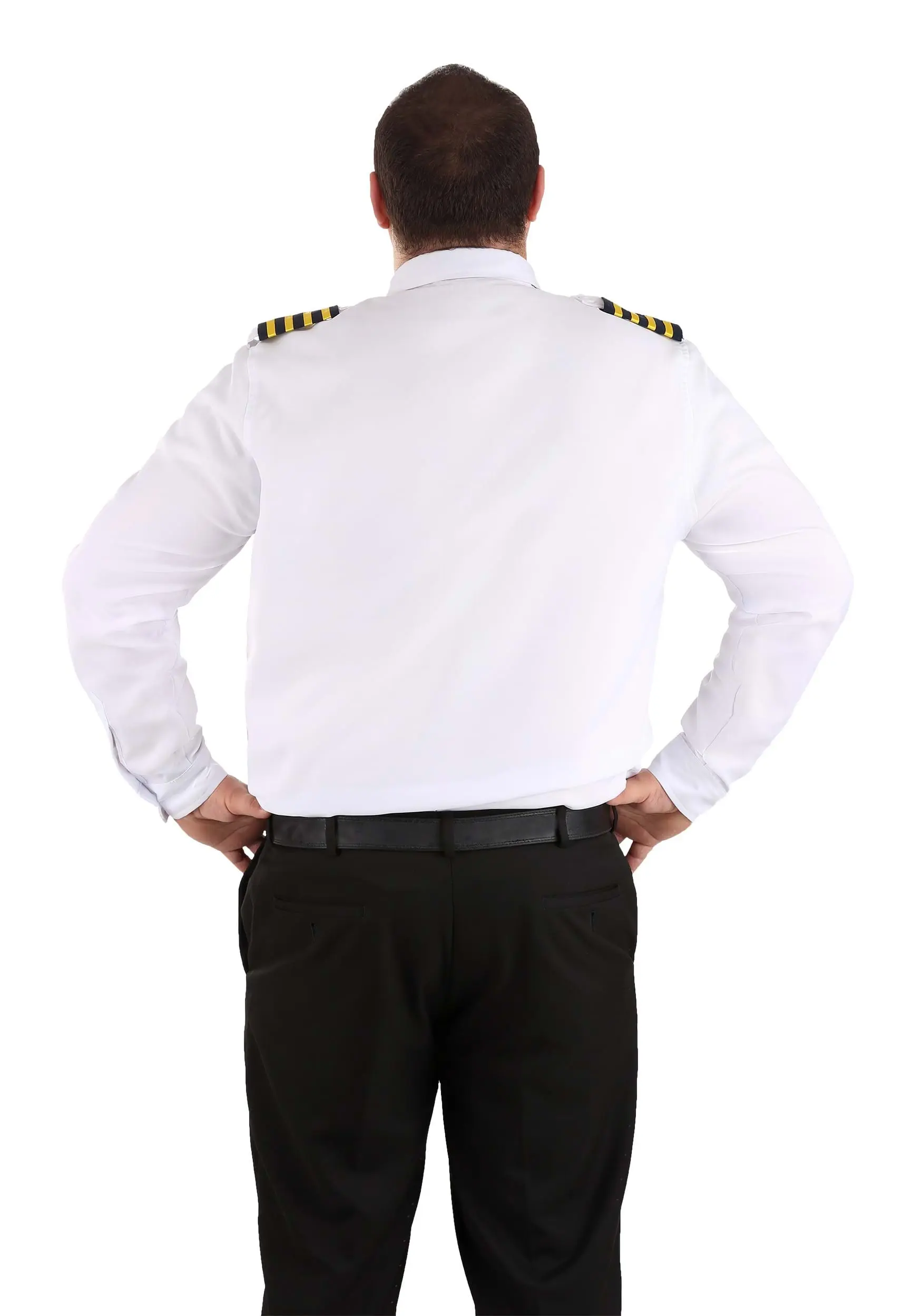 Plus Size Airline Pilot Costume Shirt For Adults - Image 2