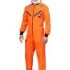 Plus Size Orange Astronaut Jumpsuit Costume For Adults