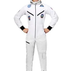 Plus Size White Astronaut Jumpsuit Costume For Adults