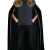 Black Faux Fur Collar Viking Cape