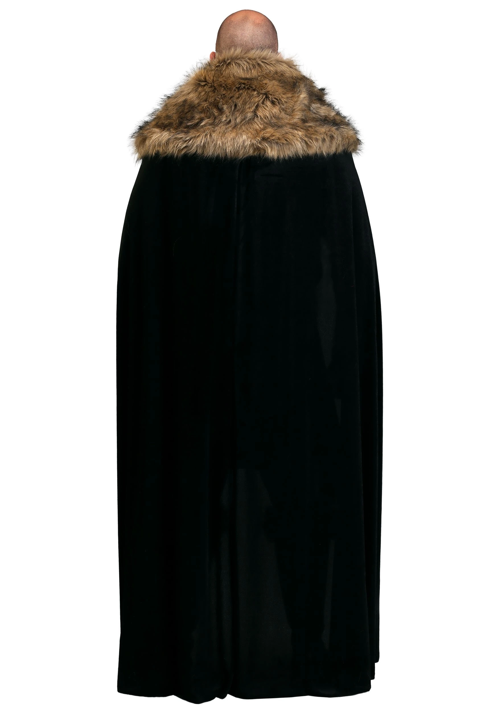 Black Faux Fur Collar Viking Cape - Image 3