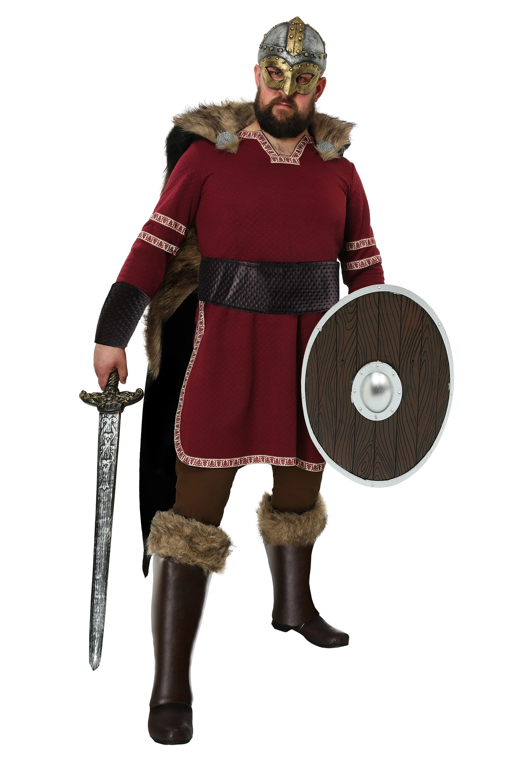 Men's Burgundy Viking Costume