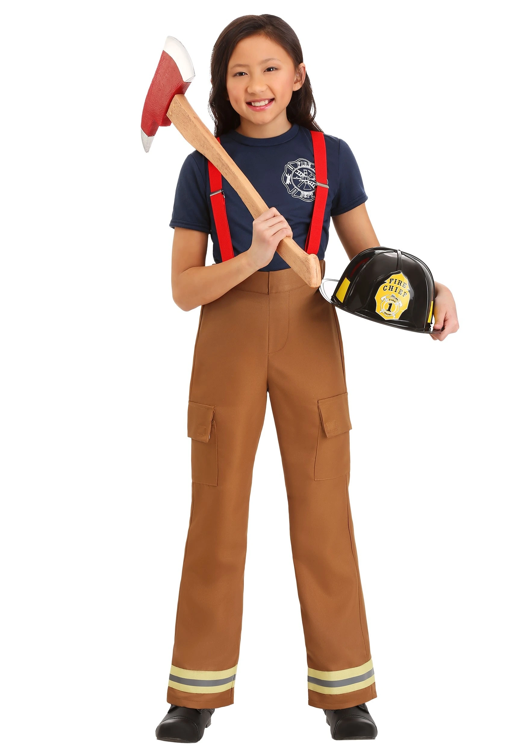 Girl's Fire Fighters Captain Costume - Image 3