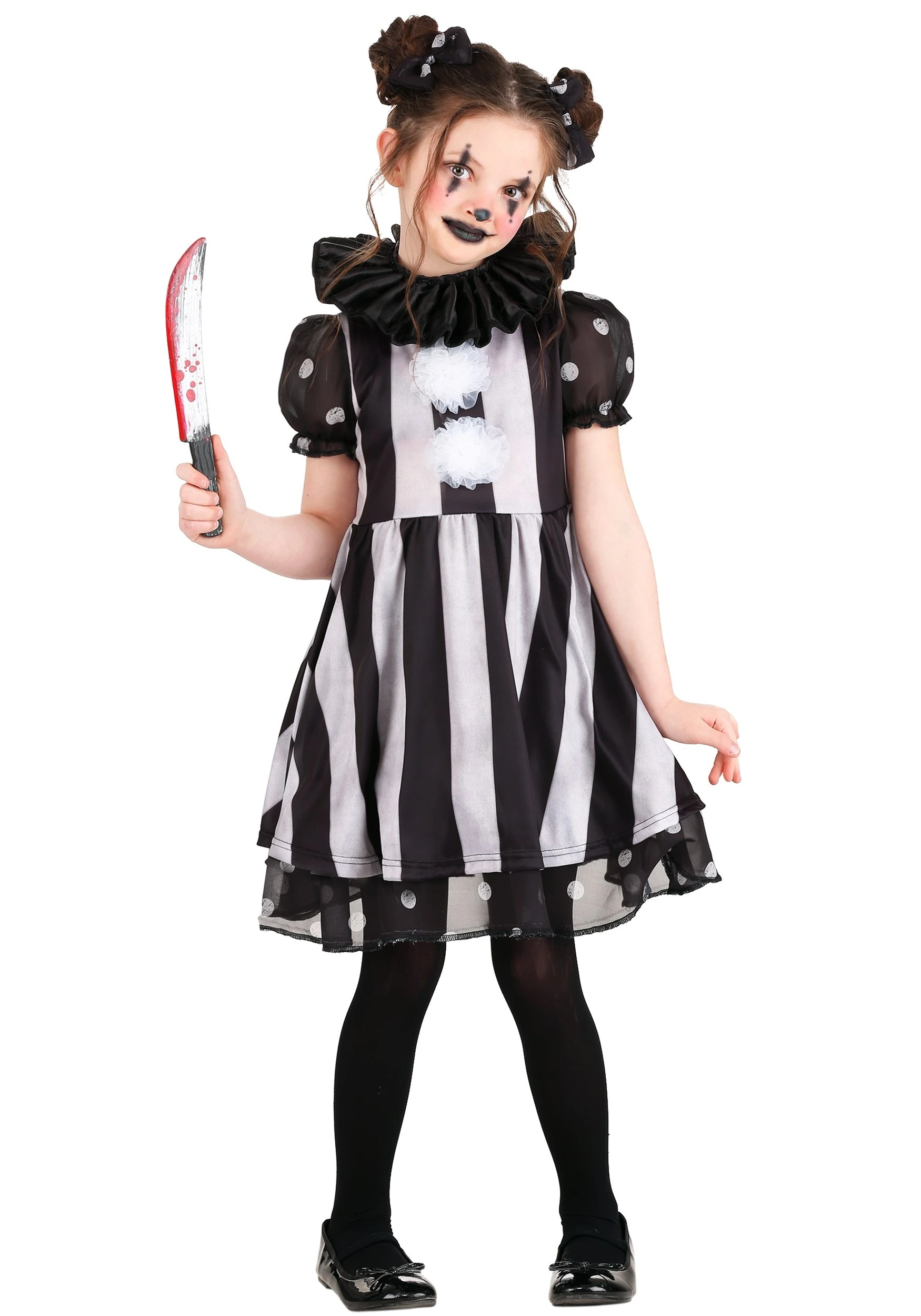 Dark Circus Clown Girl's Costume