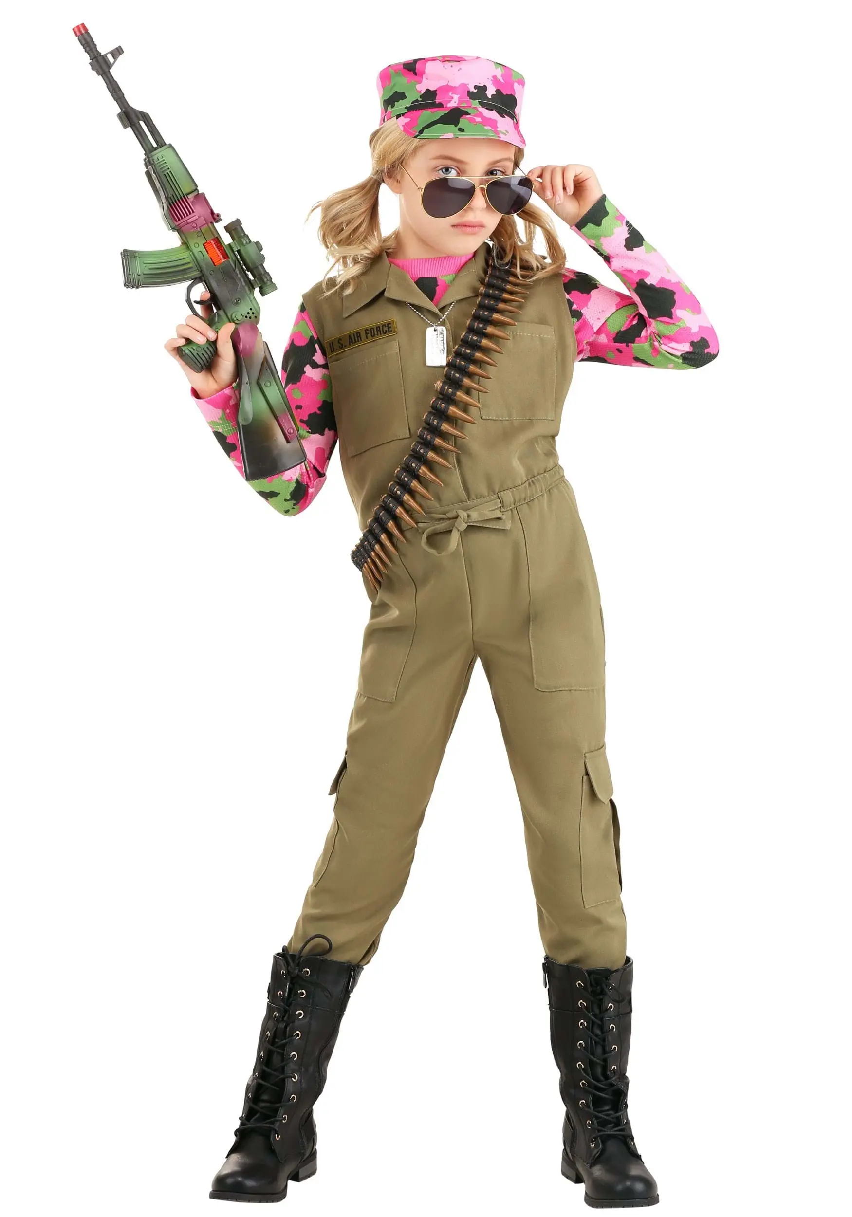 Pink Camo Army Costume For Girl's