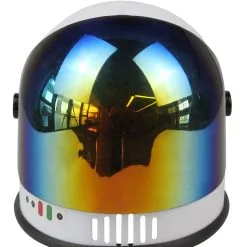 White Multicolor Visor Astronaut Helmet For Kids