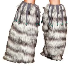Fur Leg Warmers With Beads Accessories