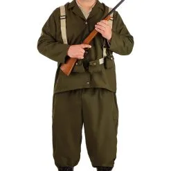 Plus Size Men's Deluxe WW2 Soldier Costume