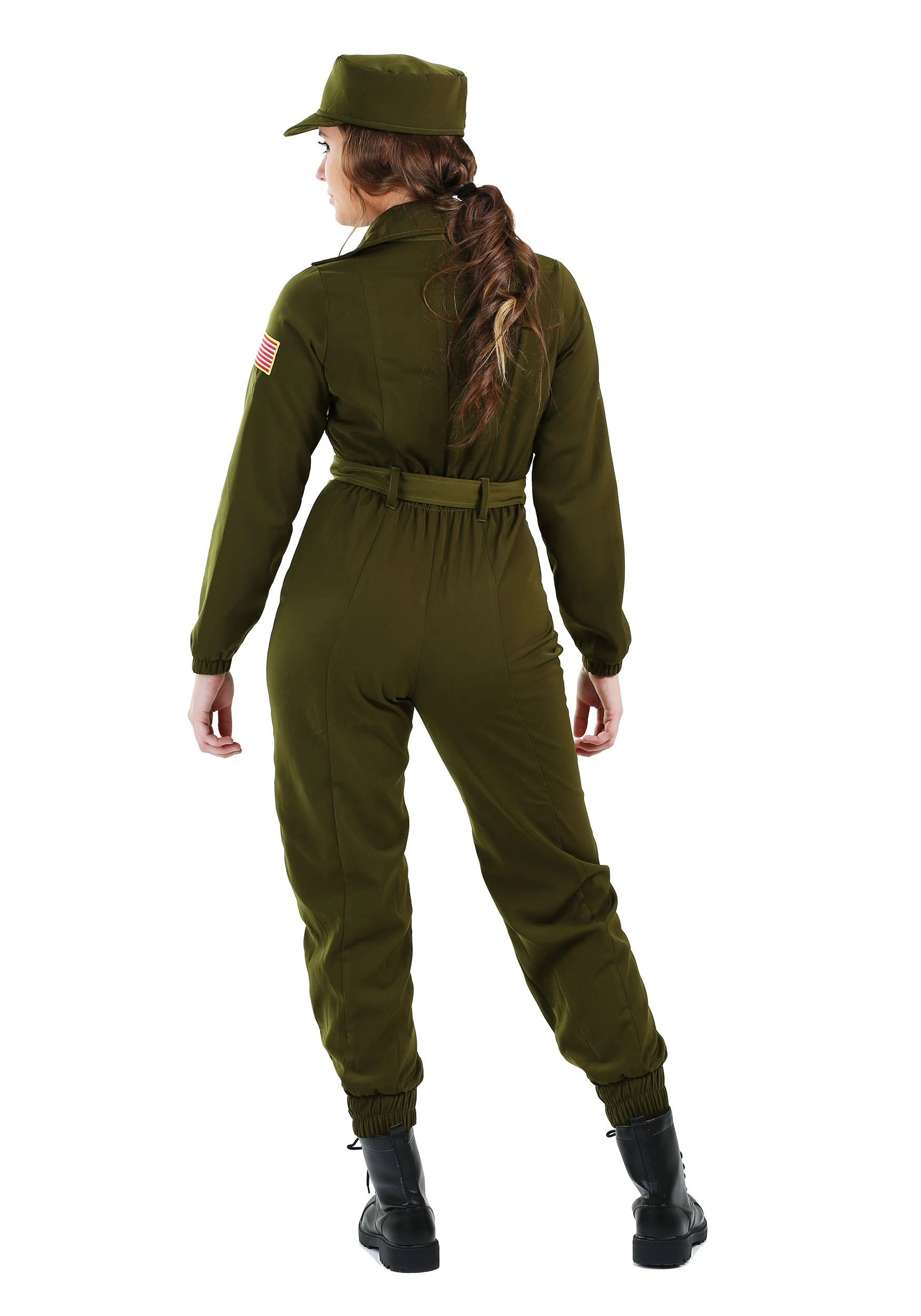 Plus Size Army Flightsuit Costume For Women - Image 2