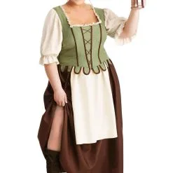 Women's Plus Size Medieval Pub Wench Costume Dress