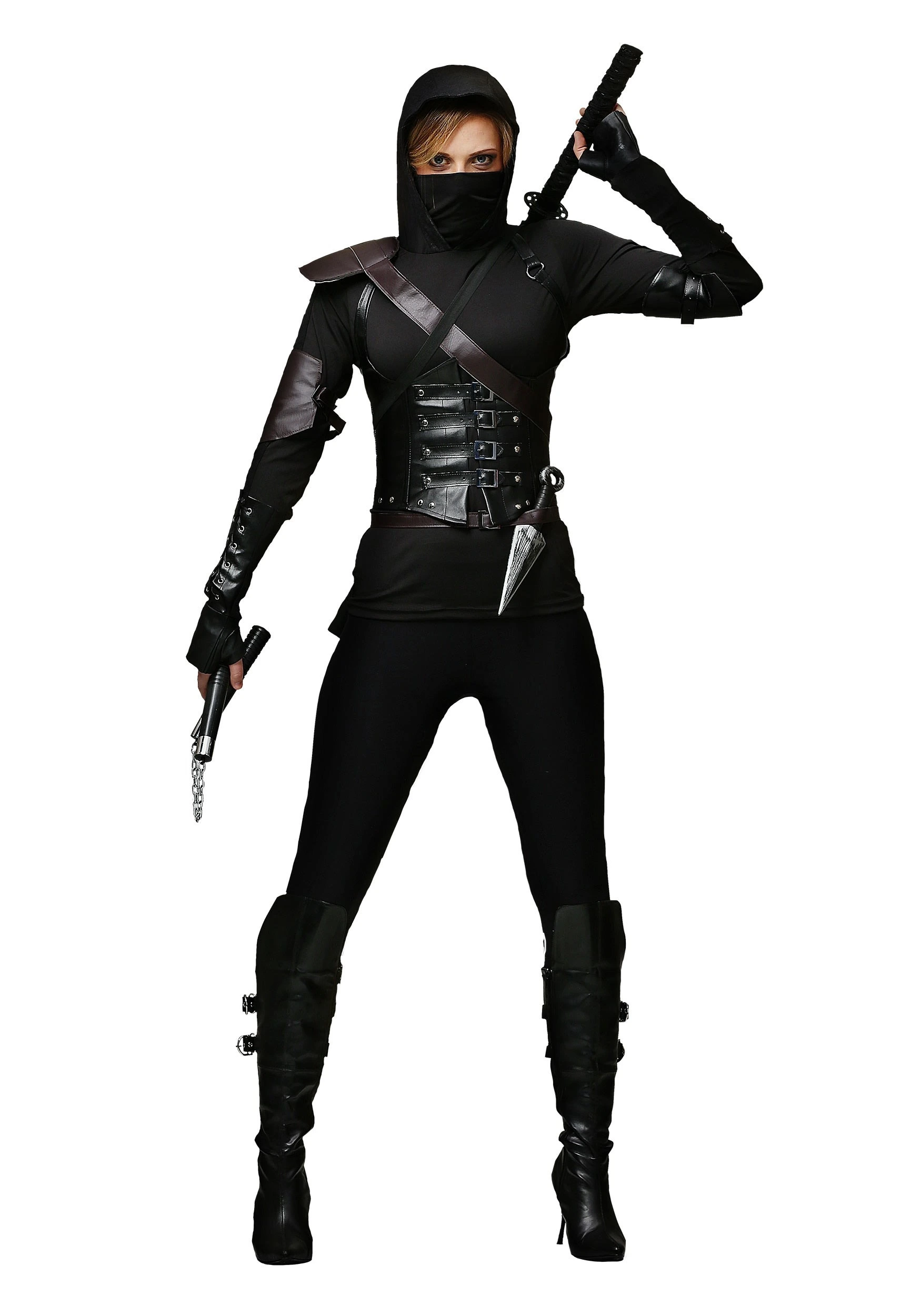Plus Size Ninja Assassin Costume For Women - Image 2