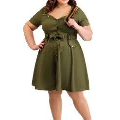 Plus Size Vintage Combat Cutie Costume For Women
