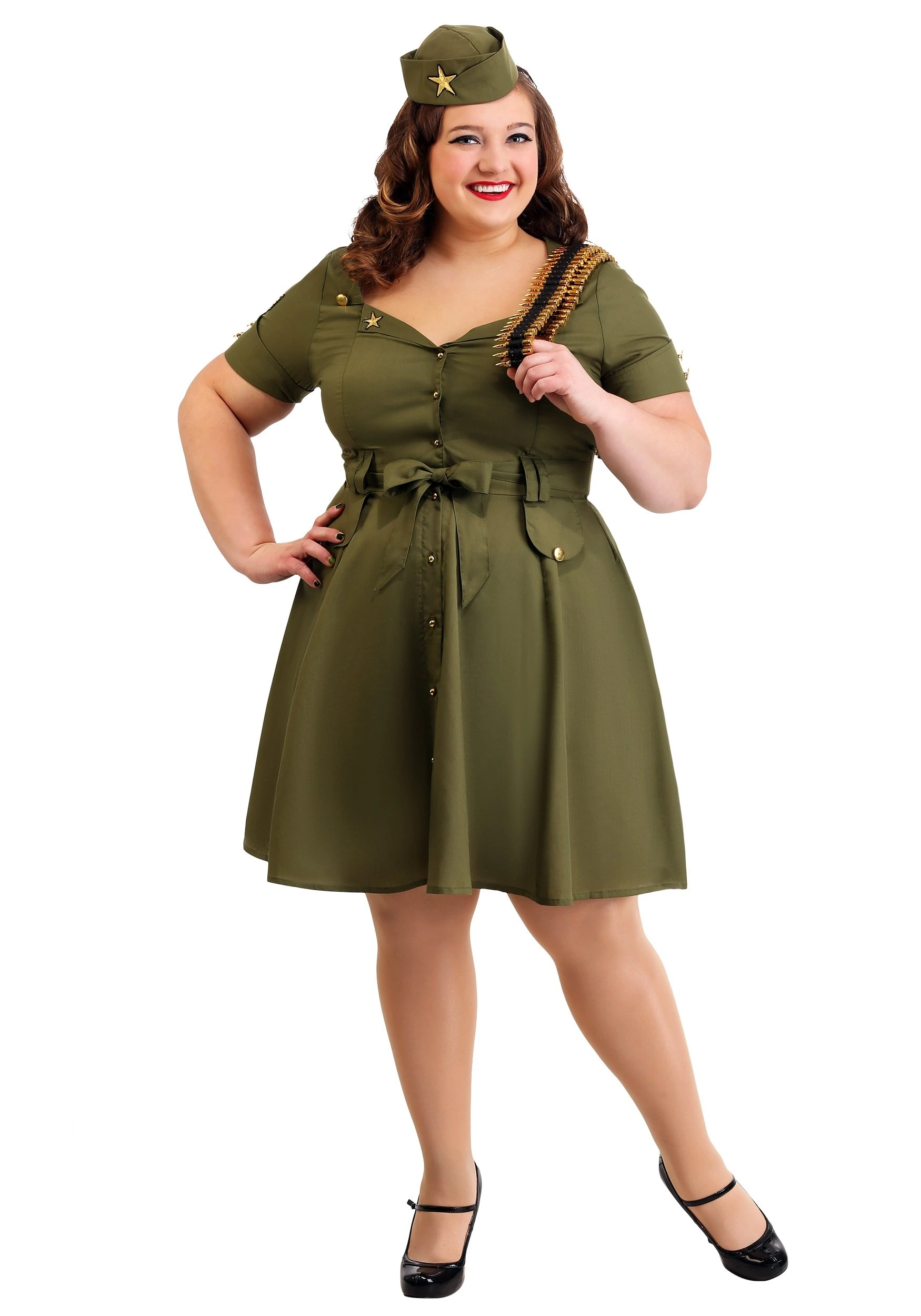 Plus Size Vintage Combat Cutie Costume For Women